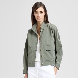THEORY • causal twill blouson bomber jacket